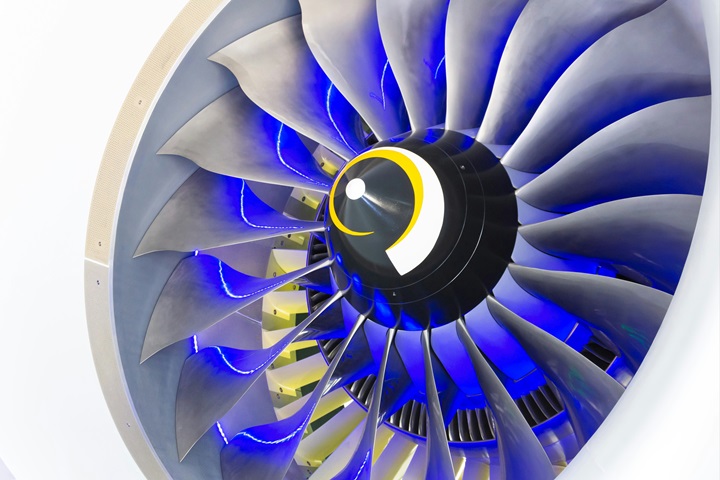 a close up of a jet engine