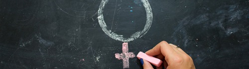 gender symbol on chalkboard