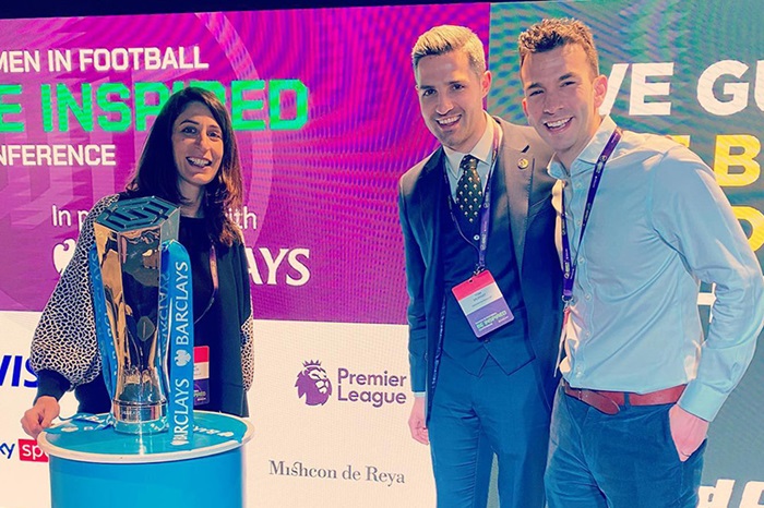 Simon Leaf, Tom Murray and Maria Patsalos with trophy 