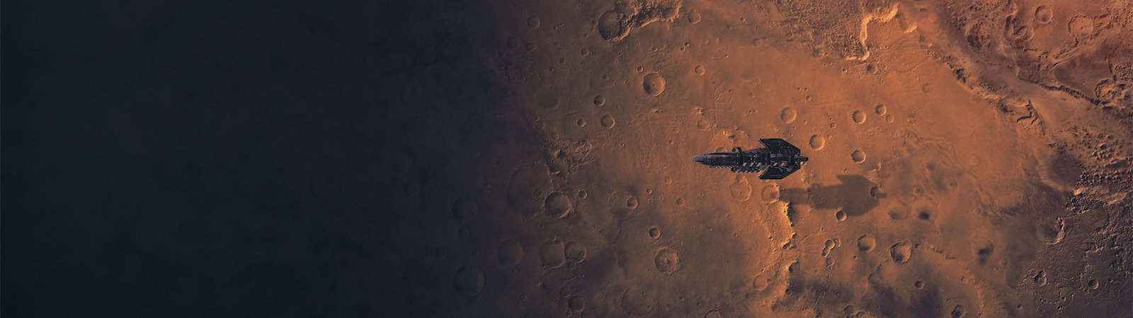 a space ship on the surface of Mars