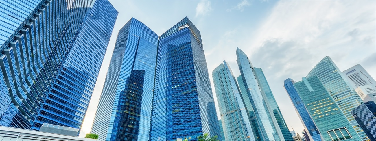 Singapore front view buildings