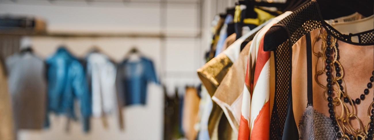 Clothes Rail in clothes store